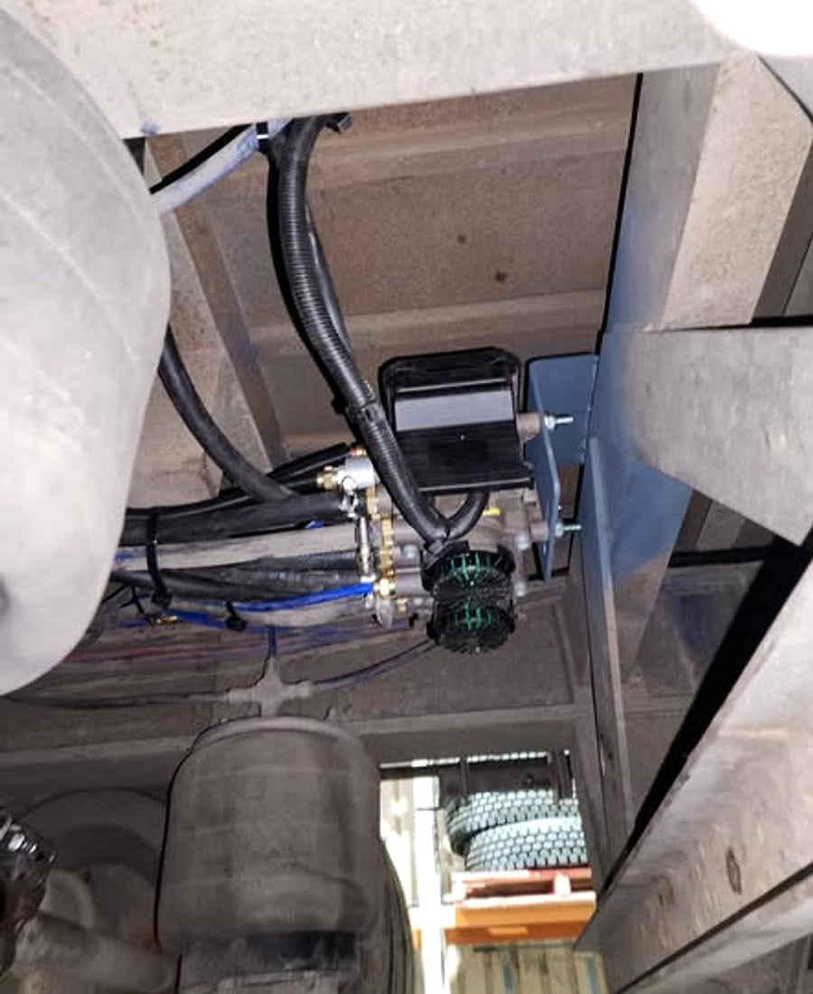 Trailer brake work in progress on a B&R job