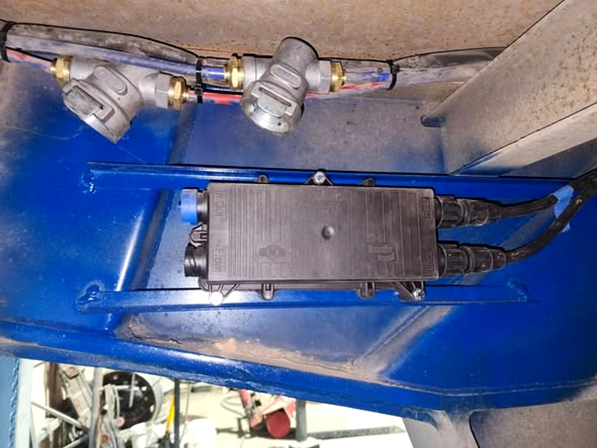 An EBS brake module fitted to a trailer chassis on a B&R job